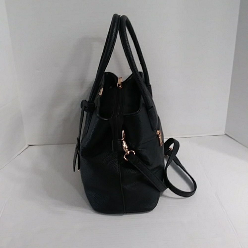 B & E Life Women's Elegant Black Faux Leather Handbag *EUC* - Picture 4 of 10